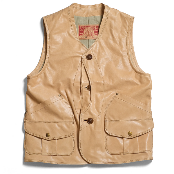 天神ワークス レザー ベスト CV03 サイズ36(M相当) Craftsman Vest- CV03 – 天神ワークス